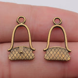 10pcs 12x20mm 2 Colors Antique Bronze Color Antique Silver Color Women'S Bags Charms For DIY Jewelry Making
