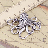5 uds dijes pulpo 56x54mm colgantes de Color plata tibetana fabricación de joyería antigua artesanía hecha a mano DIY EF4016