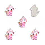5pcs 21*15mm/23*15mm 14 colors Enamel Alloy dog Charm Earring Pendant DIY Keychain Necklace Jewelry Accessories W533