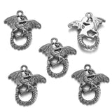 10Pcs  Alloy Flying Dragon charm For Bracelets Necklaces Key buckle Pendant Diy Jewelry Making 21*22mm D818