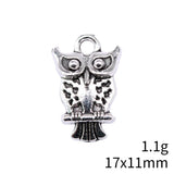20pcs 17x11mm 2 Colors Antique Bronze Color Antique Silver Color Owl Charms For DIY Jewelry Making