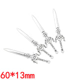 11-20pcs Mixed Styles Antique Knight Sword Anime weapon Charm for Jewelry Making DIY Handmade Weapons Personality Necklace U088