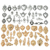 5pcs 2 colour Heart shaped Cross Charms Halloween Charms DIY Handmade Necklace Bracelet Earrings Jewelry Accessories W273
