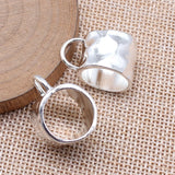 10pcs 24x17x14mm Silver Color Hammered Silk Scarf Buckle Accessories For DIY Jewelry Making Handmade Jewelry Findings