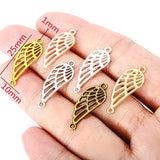 30pcs  7 color wing connect Charms Necklace Pendant Bracelet Jewelry Making Handmade Crafts diy Supplies 25*10mm