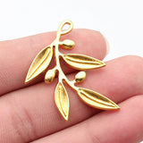 5pcs 39x30mm 2 Colors Antique Silver Color Gold Color Peace Olive Charms For DIY Jewelry Making