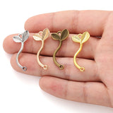 10pcs 4 Color Small saplings Charm for Bracelet Necklace earring DIY Handmade Jewelry Accessories 33*15mm Q265