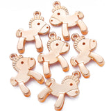 10PCS 22*17mm 7 Colors 3D animal Charms Alloy horse Pendants For DIY necklace Bracelet Handmade Jewelry Accessories Making