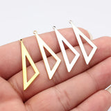 20pcs 40x11mm Kc Gold Color Rhodium Color Hollowed-Out Geometric Triangle Pendant