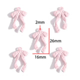 10Pcs Pink Bow Pendant Premium Alloy Jewelry Components for DIY Necklaces Earrings Bracelets and Other Jewelry Making Materials