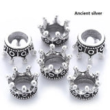 20pcs 8 colors Alloy Loose Spacer Beads Gold Silver Crown Beads for Jewelry Making DIY Bracelet Handmade Accessories 7x10 mm