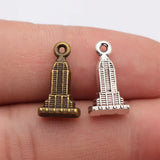 10pcs 18x10mm 2 Colors Antique Bronze Color Antique Silver Color Skyscraper Empire State Building Charms
