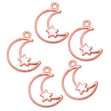 25pcs 5 colors alloy Hollow moon Charm Star Pendant For DIY Necklace Bracelet Earrings Jewelry Crafts Making Accessories