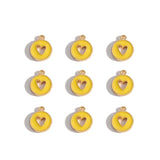 10pcs 3 styles Enamel heart-shaped Charm for Earring Keychain Necklace Pendant DIY Jewelry Accessories 14*12mm W489