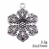 10pcs 31x27mm 2 Colors Antique Bronze Color Antique Silver Color Flowers Charms For DIY Jewelry Making