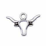 10pcs 22x15mm 2 Colors Antique Bronze Color Antique Silver Color Cattle Charms For DIY Jewelry Making