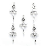 10pcs 4 Color Ballerina girl Charms Alloy Metal For earring Pendants DIY Handmade Jewelry Accessories Making 14*33mm I1136