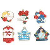 10pcs Colorful Drip-Style Alloy Pendants for Father's Day & Mother's Day DIY Keychain & Bracelet Jewelry Accessories W578