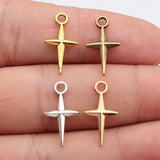 40pcs 20x10mm 5 Colors Cross Star Charms For DIY Jewelry Making