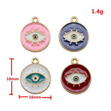 10pcs 16x18mm Kc Gold Color Evil Eye Charms For DIY Jewelry Making