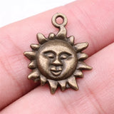 10pcs 23x19mm 2 Colors Antique Bronze Color Antique Silver Color Sun Charms For DIY Jewelry Making