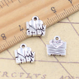 30 Uds. De dijes de corazón I Love My Baby, 11x11mm, colgantes de Color plata antigua, fabricación de joyería tibetana hecha a mano DIY