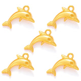 10pcs 6 colors dolphin Charms metal animal Earring necklace Pendants for Jewelry Making DIY Handmade Craft 15*17mm D7132