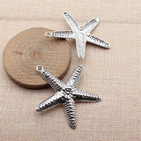 1pcs 66x60mm 2 Colors Antique Silver Color Kc Gold Color Starfish Charms For DIY Jewelry Making