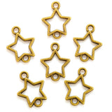 40pcs 6Color Double hole star Charms For Bracelet Earring necklace Pendants DIY Handmade Jewelry Accessories Making 15*12mm L343