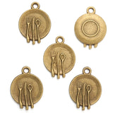 20pcs 6 color 20*15mm alloy Dining plate Charm For Necklace Key Chain Pendant DIY Jewelry Crafts Making Accessories J412