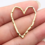 10pcs 39x31mm 5 Colors Hollow Heart Charms For DIY Jewelry Making