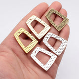 4pcs 35x28mm 5 Colors Hollow Out Hammered Trapezoidal Geometric Charms For DIY Jewelry Making