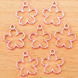 40pcs 6 colors flower petal Zinc alloy Charms for Jewelry Making Fashion Earrings Pendants Necklaces Bracelet Accessories DIY