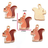 5PCS Enamel Squirrel Pinecone Charms Alloy Animal for Earrings Bracelet necklaces Pendants DIY Jewelry Making accessories W420