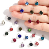 20pcs Colorful 10*7mm Birthstone Crystal Birthstone Charms Floating Charms for Handmade Birthday Jewelry Diy Accessories W483