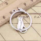 10 Uds. Colgantes de animales, ratón, mascota, hámster, 31x26mm, colgantes de Color plata antigua, fabricación DIY, joyería tibetana hecha a mano