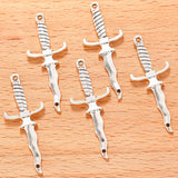10pcs 5 colors Sword Blade Connector Serpentine Dagger Charms Fit Bracelet necklace Pendant DIY Jewelry Making 40*16mm M100