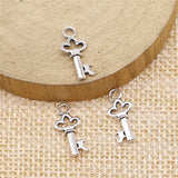40pcs 8x16mm 2 Colors Antique Bronze Color Antique Silver Color Key Charms For DIY Jewelry Making