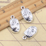 10 Uds. De dijes, máscara para fiesta de baile, máscara de mascarada, 23x13x5mm, fabricación de colgantes de Color plata antigua, joyería tibetana hecha a mano DIY