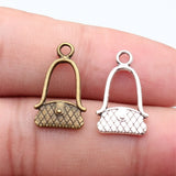 10pcs 12x20mm 2 Colors Antique Bronze Color Antique Silver Color Women'S Bags Charms For DIY Jewelry Making