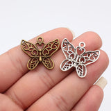 10pcs 26x31mm 2 Colors Antique Bronze Color Antique Silver Color Butterfly Charms For DIY Jewelry Making