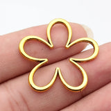 10pcs 34x33mm 3 Colors Antique Bronze Color Antique Silver Color Antique Gold Color Hollow Flowers Charms