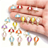10PCS Alloy Drip-Style Hot Air Balloon Pendants DIY Necklace Earrings Jewelry Accessories Keychains Bag Charms Jewelry Making
