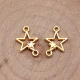 40pcs 15x11mm 2 Colors Star Connector Five-Pointed Star Connector For DIY Jewelry Making Handmade Jewelry Findings