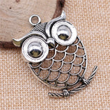 2pcs 51x35mm 2 Colors Antique Bronze Color Antique Silver Color Owl Charms For DIY Jewelry Making