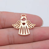 5pcs 28x27mm 6 Colors Love Heart Angel Charms For DIY Jewelry Making