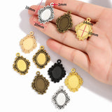 10pcs oval Necklace Charm DIY Setting Cabochon Cameo Base Tray Bezel Blank Fit 14*10mm Cabochons Jewelry Making 26*20mm C102