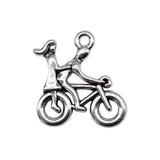 10pcs 21x18mm 2 Colors Antique Silver Color Antique Gold Color Couple Bike Charms For DIY Jewelry Making