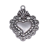 5pcs 37x28mm 2 Colors Antique Silver Color Antique Gold Color Gothic Heart Charms For DIY Jewelry Making