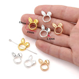 10pcs inside diameter 8mm rabbit Interval Bead Connect Spacers Through Hole Beading Cap DIY Bracelet for Jewelry Making R238